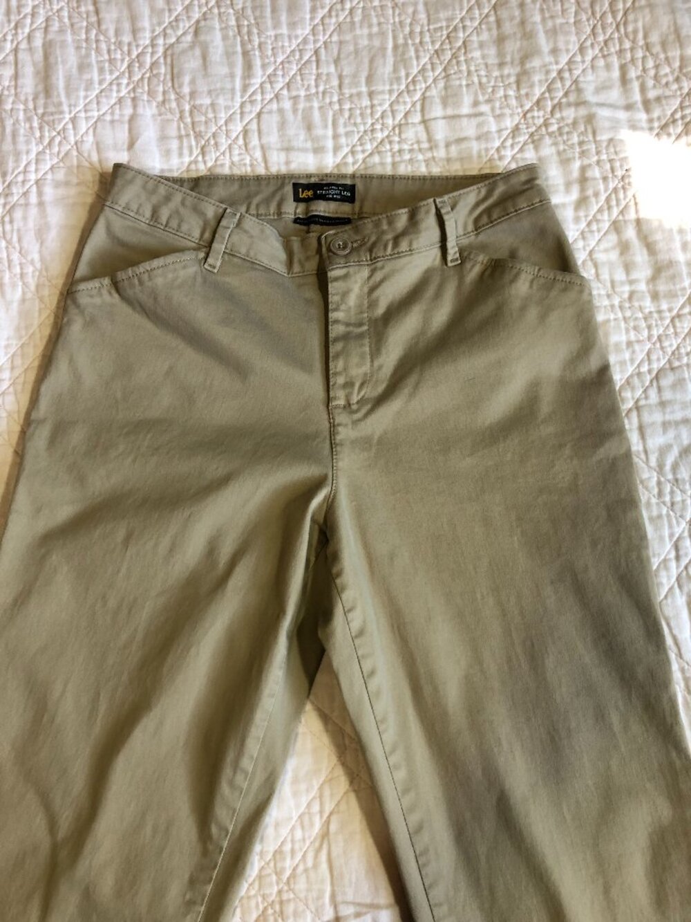 Lee Straight Leg Tan Pants, Size 4